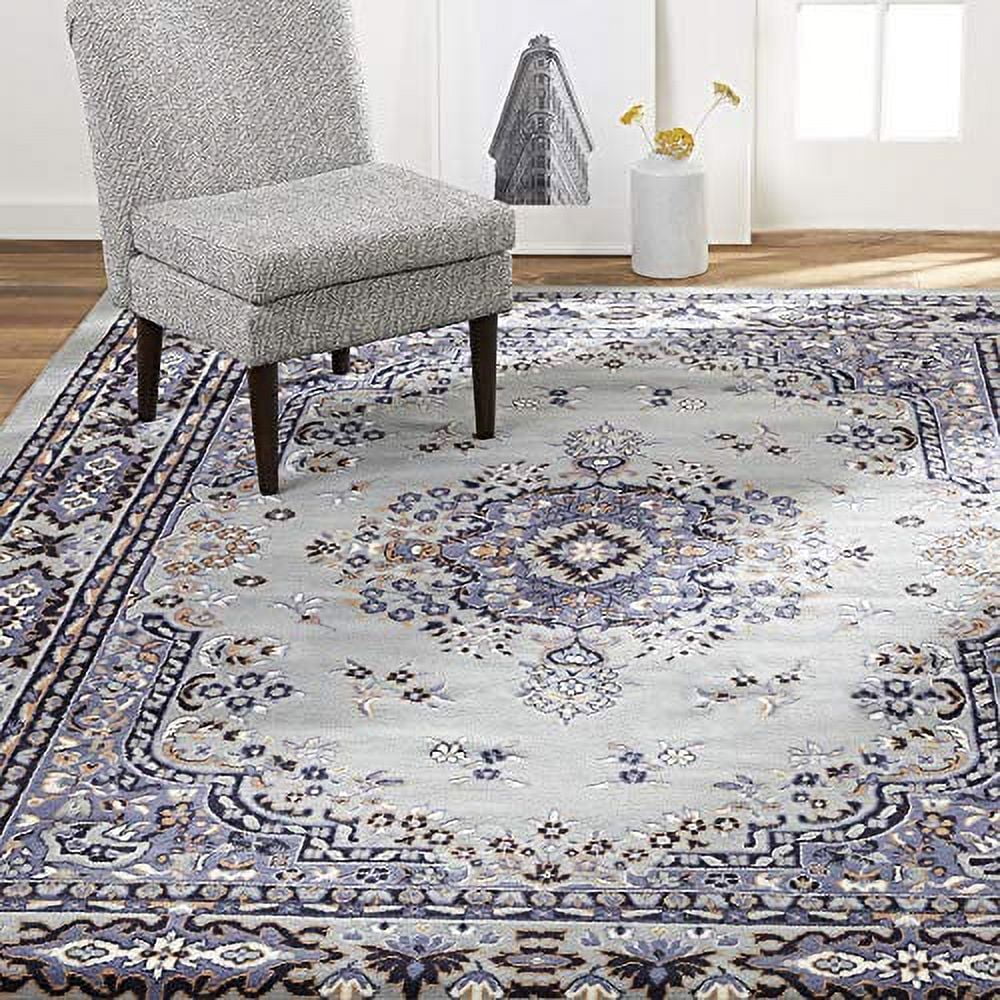 Home Dynamix Premium Sakarya Traditional Medallion Area Rug, Grey/Blue, 3'7"x5'2"