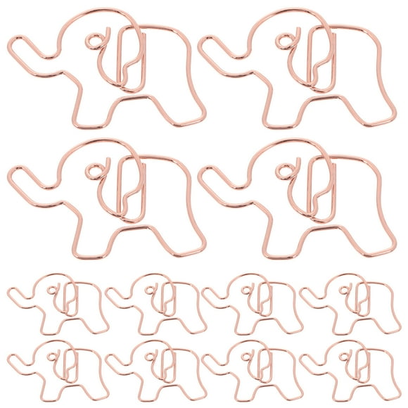 KAKOWELY elephant decor 20pcs Cute Elephant Shaped Paper Clips for Office and School Supplies Large Colored Metal Clips for Paper Decorative Desk Accessories