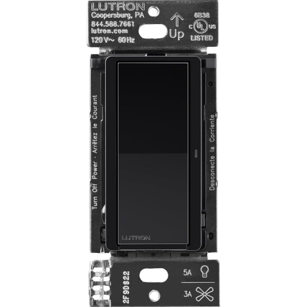 Interruptor inteligente Lutron Claro DVRF-5NS-BL para Caseta LED 5A negro
