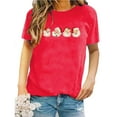 thumbnail image 5 of Aligament Christmas Shirts for Women, Red Christmas Gifts, Women's Santa Print Round Neck Short Sleeve T Shirt Top, 5 of 5