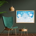 thumbnail image 2 of Tale Wall Art with Frame, Illustration of a Castle Clouds in the Sky and Butterflies Print, Printed Fabric Poster for Bathroom Living Room, 35" x 23", White and Sky Blue, by Ambesonne, 2 of 2