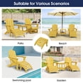 thumbnail image 4 of KINGYES Folding Adirondack Ottoman Set of 2, HDPE Outdoor Foot Rest, Plastic Adirondack Footstool for Adirondack Chairs, Yellow, 4 of 8