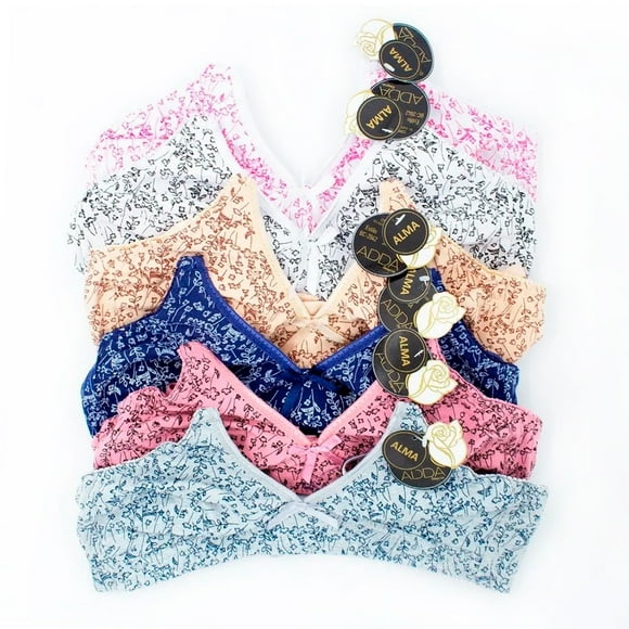 Paquete de Brasier Juvenil Adda Lingerie Modelo Alma, Brasier sin varilla para jovencitas, Colores surtidos