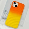 thumbnail image 3 of Compatible with iPhone 13 Phone Case Girls Cute Gradient Bicolor Crimp Wave Pattern Soft Silicone Shockproof Camera Protective Back Cover Slim Phone Case for Women - Orange Yellow, 3 of 7