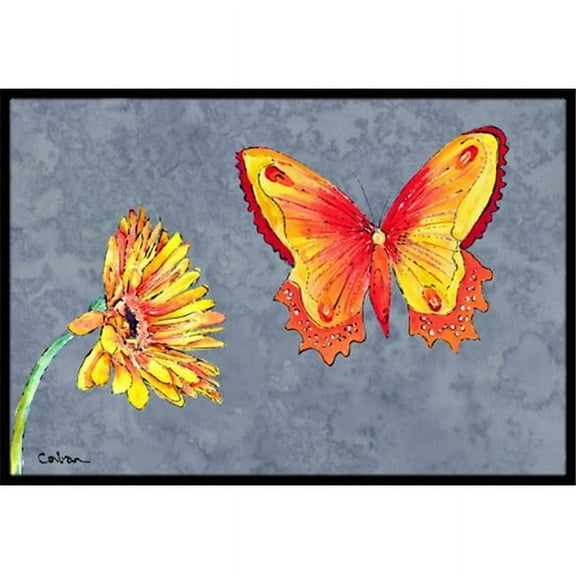 24 x 36 in. Gerber Daisy And Butterfly Indoor Or Outdoor Doormat