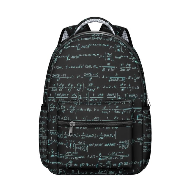 Science Classroom Students Backpack Educational Wall Scientific Formula Design, Lightweight and Adjustable Strap School Bag for Science Lover Students