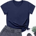 thumbnail image 5 of Kaprioy Summer Tops for Women Short Sleeve Comfy Basic Top Tees Tshirt Crewneck Shirt, 5 of 5