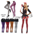 thumbnail image 2 of Medias de tubo largas a rayas rojas y negras para niños y adultos, para Halloween, para fiestas de disfraces, 2 of 3