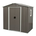 thumbnail image 4 of 6x5 FT Outdoor Storage Shed with Window, Metal Garden Storage Shed with Floor Base & Lockable Door, Utility Tool Shed with Air Vent for Backyard, Patio, Lawn, 4 of 9