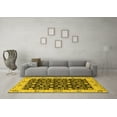 thumbnail image 3 of Ahgly Company Indoor Square Oriental Yellow Traditional Area Rugs, 7' Square, 3 of 4