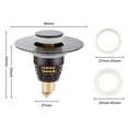 thumbnail image 2 of RuiJiao Bathroom Sink Stopper - Stainless Steel Bounce Drain Filter, Pop Up Drain Stopper, Sink Drain Plug with Anti-Clogging Strainer, Bullet Core Push Type Sink Stopper, 2 of 5