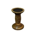 thumbnail image 2 of Handmade Wood Eco-Friendly Traditional Medium Polish Set of One Pillar Candle Holder by Rugsotic Carpets, 2 of 5