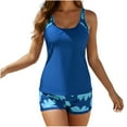 thumbnail image 2 of QUNYINEY String Tankini Swimsuits for Women 2 Piece Tummy Control Floral Plus Size Swimsuit with Built In Bra High Waisted Athletic Swimsuit for Women, 2 of 5