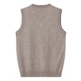 thumbnail image 4 of FINALGANG Men Sweater Vest Solid Color Sleeveless V Neck Knitted Vest Plain Pullover Tops Office Casual Daily Outdoor Wear Fashionable Knitwear, 4 of 6