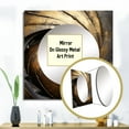 thumbnail image 3 of Designart "Timeless Turn In Gold And Black" abstract spirals Gold Large Square Mirror - Square Bedroom Mirror Printed Wall Decor - Modern Square Printed Wall Mirror Art, 3 of 5