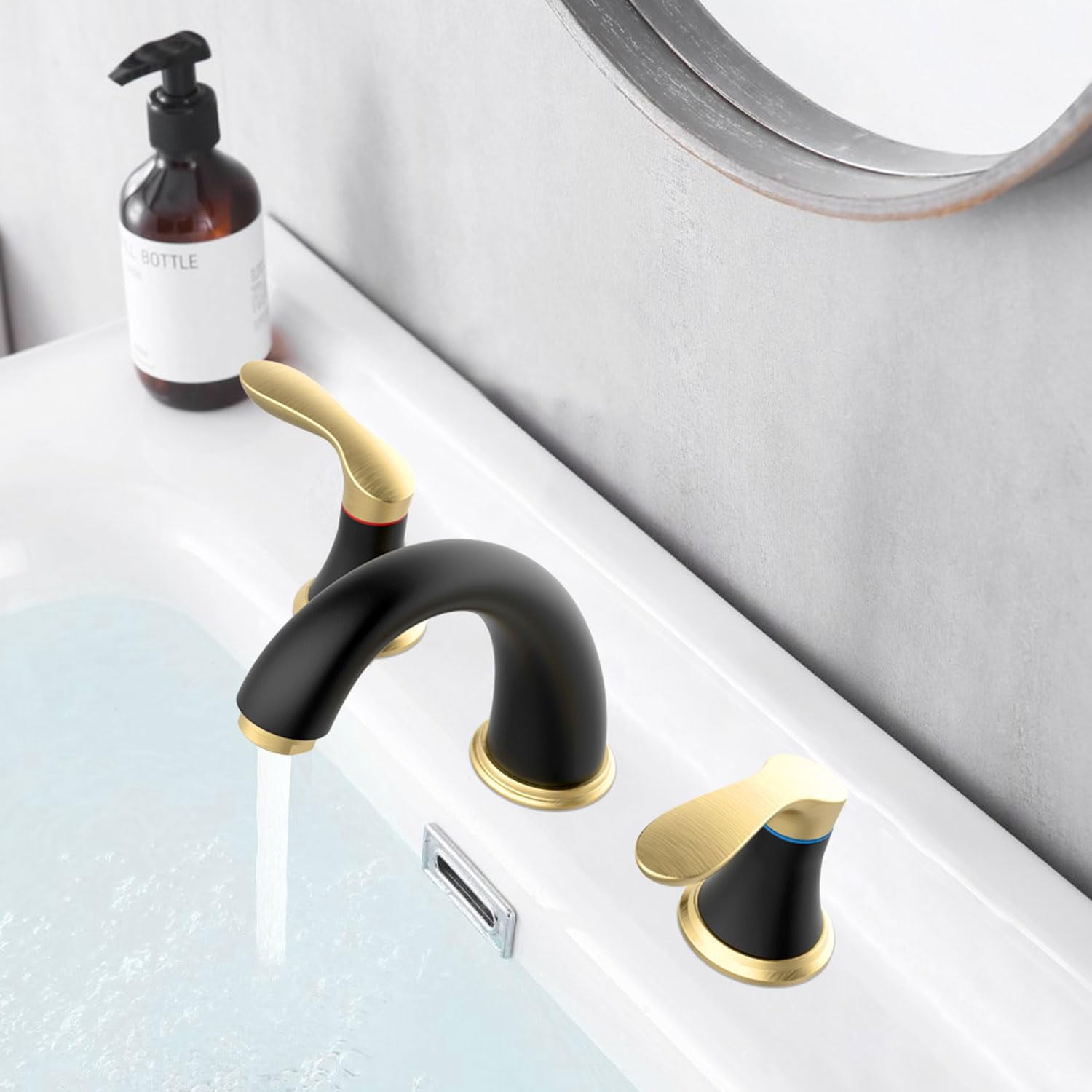 Bathroom Faucets for Sink 3 Hole, with Pop-up Drain and Supply Lines, for Vanity RV Farmhouse Sink