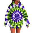 thumbnail image 2 of Snorda Womens Hoodies TieDye Sweatshirts for Women Drawstring Pullover Hoodie Loose Comfy Long Sleeved Pocket Fashion Top for Daily Outdoors Wear, 2 of 5