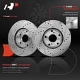 thumbnail image 5 of A-Premium 10.83 in (275 mm) Front Drilled and Slotted Disc Brake Rotors + Ceramic Pads Kit Compatible with Select Toyota and Lexus Models - ES300 & Camry 97-01 Avalon 98-04 Solara 99-03 6-PC Set, 5 of 9