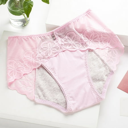 Panties for Women Ladies Lace Triangle Cotton Midriff Menstruation Underwear Easy Care Comfort Brief