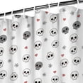 thumbnail image 3 of White Skull Heart Flower Pattern Shower Curtain 72"x72" ,Bathroom Decorative Shower Curtains Set with 12 Hooks,Modern Waterproof Washable Shower Curtain, 3 of 6