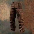 thumbnail image 2 of PIMSSY Men Pants Corduroy Cargo Pants For Relaxed Fit Casual Work Trousers With Multiple Pockets Comfortable Streetwear Male Leisure Solid Color Slacks, 2 of 3