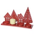 thumbnail image 3 of Metal Tree & House With 4 Tealight Holder (Red), 3 of 3