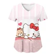 thumbnail image 1 of RWJDXD RWJDXD Uniforme d'Infirmière, Blouses Hello Kitty pour Femmes, Imprimé Cartoon, Manches Courtes, Poches, Uniformes Médicaux, 1 of 6
