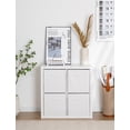 thumbnail image 4 of StorageWorks 13 Inch Cube Storage Bins, PU Leather & Hardboard, 3 Handles, Collapsible for playrooms, and bedrooms White, 4-Pack, 4 of 8