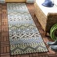 thumbnail image 3 of SAFAVIEH Veranda Luwig Southwestern Indoor/Outdoor Runner Rug, 2'3" x 8', Blue/Cream, 3 of 10
