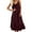 Wine, variant on Kaemgyyd Sundresses for Women Cotton Linen Scoop Neck Ruffle Hem Midi Dresses Spaghetti Strap Flowy Cami Dresses for Beach