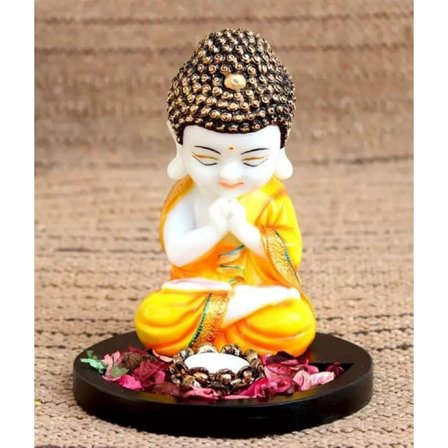 Decorative Meditating Baby Buddha Statue with Tealight Holder, Resin Figurine for Home Decor, Spiritual Gifts & Meditation Corner