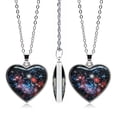 thumbnail image 2 of Jewelry VerPetridure Solar System Planet Galaxy Double Sided Necklace Universe Heart Pendant Necklace, 2 of 5