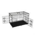 thumbnail image 6 of Finihen 30" Medium Dog Cage with Divider and Plastic Leak-Proof Pan Tray, Double Door Folding Metal Wire Dog Crate for Indoor, Outdoor, and Travel, Black, 6 of 12