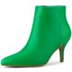 thumbnail image 1 of Botines De Punta Estrecha Cremallera Y Tacón De Aguja Para Mujer Verde 36, 1 of 7