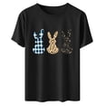 thumbnail image 4 of Otvok Easter Womens Vintage Floral Bunny Graphic T-Shirt Short Sleeve Crew Neck Summer Trendy Casual Soft Tee Blouse Outfits, 4 of 6