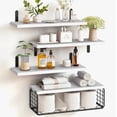 thumbnail image 2 of Repisas Flotantes Estantes De Madera Cocina Baño 4pzs Modelo Blanco, 2 of 4