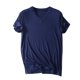 thumbnail image 2 of Ceisia Men's Solid V-Neck Short Sleeve Pajama Top Soft Comfortable Sleep Loungewear Navy XXXXL Gifts, 2 of 4