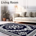 thumbnail image 2 of ODIKA 6'x9' Machine Washable Non-Slip Area Rug, Medallion Burst Starburst Motif Traditional Style Floor Covering High Traffic Rug, Black, 701699, 2 of 7