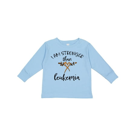 

Inktastic I Am Stronger Than Leukemia Orange Heart Ribbon Gift Toddler Boy or Toddler Girl Long Sleeve T-Shirt
