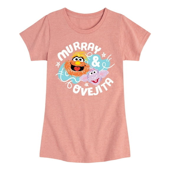 Sesame Street - Murray And Ovejita - Girls Fitted Short Sleeve Graphic T-Shirt