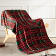 thumbnail image 4 of Christmas Throw Blankets, Buffalo Plaid Throw Blanket for Couch Sofa Bed, Soft Warm Fuzzy Cozy Plush Checkered Fleece Blanket, Lightweight Farmhouse Decor 50" x 60" (red Green Plaid), 4 of 6