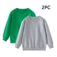 thumbnail image 2 of KyCheLot Boys Girls Casual Shirts 2 Pack Solid Color Crewneck Breathable Cotton School Long Sleeve Sweatshirts 1-11 Years, 2 of 7