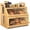 Natural, variant on Bamboohomie Wooden Bread Box for Kitchen Countertop, Double Layer Bamboo Bread Boxes with Tool Holder and Handles, Natural