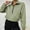 Green, variant on AXXD Basic Business Casual Tops for Women Summer 2024 Trendy Casual Lapel Neck Long Sleeve Loose T-Shirt Blouse Pullover Tops