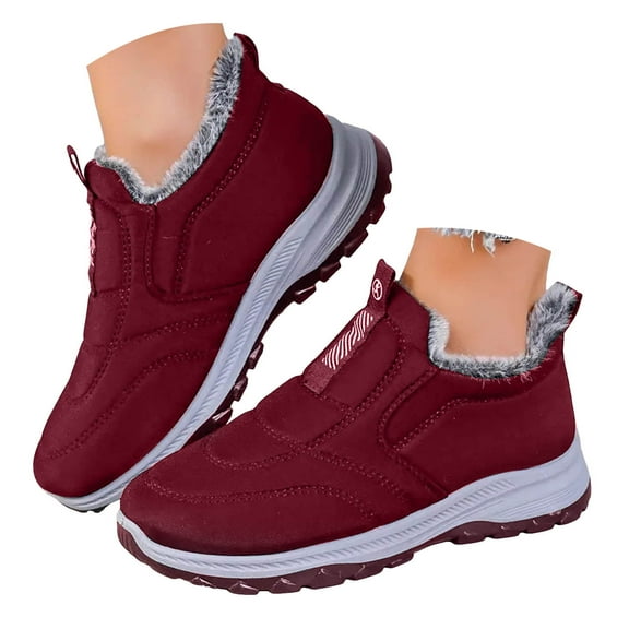 YLYL Women Winter Snow Boots Comfortable Warm Fur Lined Waterproof Slip on Outdoor Ankle Boots