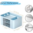 thumbnail image 2 of 1 organizador de escritorio (azul), portalápices multifunción con 7 compartimentos, organizador de papelería con cajón, mesa de plástico para suministros de oficina ER, 2 of 5