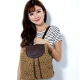 thumbnail image 2 of MMYGU Summer Hollow Out Backpack Drawstring Hasp Straw Bag School Bag Knitting Rucksack Beach Bag Travel Holiday Ladies Handbag Bolsas, 2 of 6