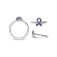 thumbnail image 4 of Sterling Silver Purple Enameled Awareness Ribbon Ring, 4 of 5