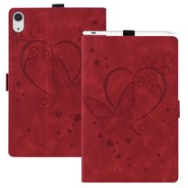 Tarise iPad Case 10.9" 2022, iPad 10th Generation Cover with Pencil Holder, Embossed Pattern PU Leather Defender Card/Stylus Holder Folding Stand Anti-Scratch Cover for iPad 10th Gen 5G, Red