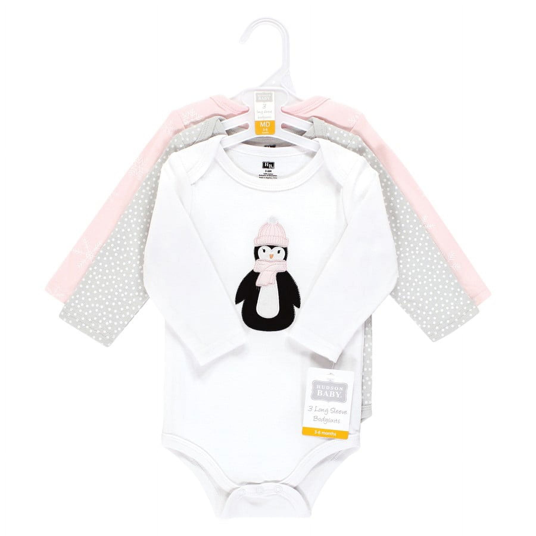 Hudson Baby Cotton Long-Sleeve Bodysuits, 3-Pack, Newborn- 24 Months